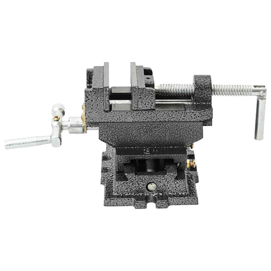 vidaXL Torno-prensa manual com corrediça transversal 70 mm