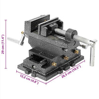 vidaXL Torno-prensa manual com corrediça transversal 70 mm