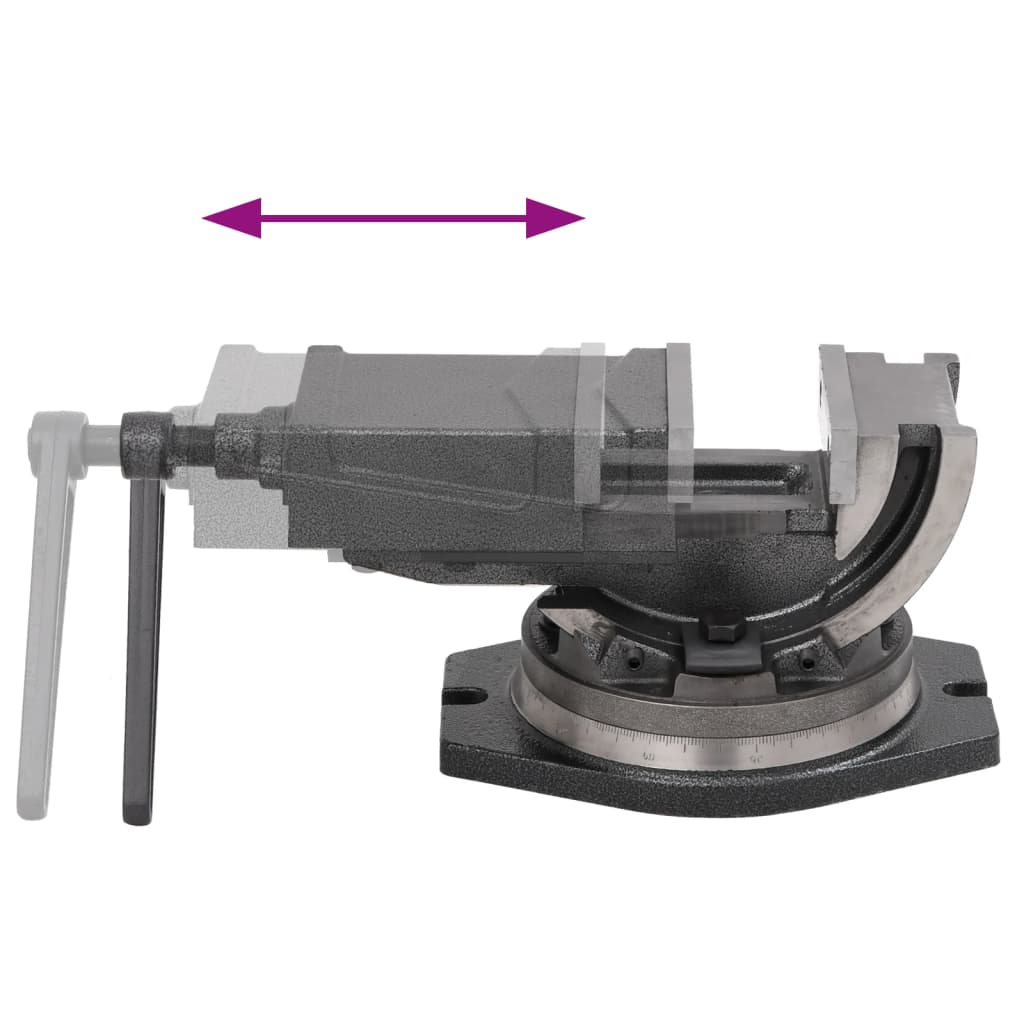 vidaXL Torno de bancada inclinável de 2 eixos 100 mm