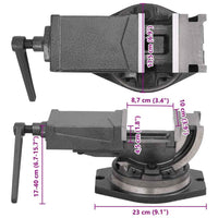 vidaXL Torno de bancada inclinável de 2 eixos 100 mm
