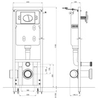 Cisterna alta oculta 11 L 41 x 14 x (110-125) cm