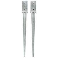 vidaXL Estacas de enterrar 2 pcs 7x7x75 cm aço galvanizado prateado