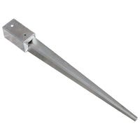 vidaXL Estacas de enterrar 2 pcs 7x7x75 cm aço galvanizado prateado