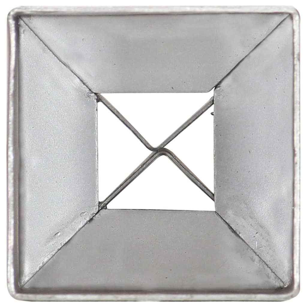 vidaXL Estacas de enterrar 2 pcs 7x7x75 cm aço galvanizado prateado