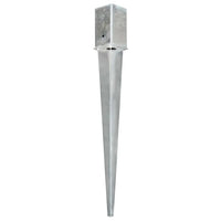 Estacas de enterrar 2 pcs 8x8x76 cm aço galvanizado prateado