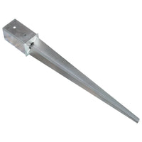 Estacas de enterrar 2 pcs 8x8x76 cm aço galvanizado prateado