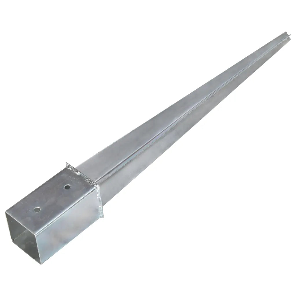 Estacas de enterrar 2 pcs 8x8x76 cm aço galvanizado prateado