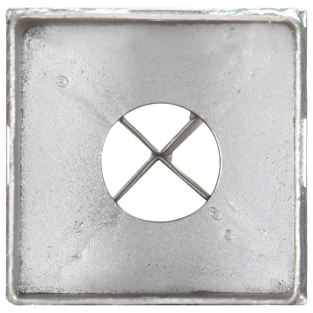 Estacas de enterrar 2 pcs 8x8x76 cm aço galvanizado prateado