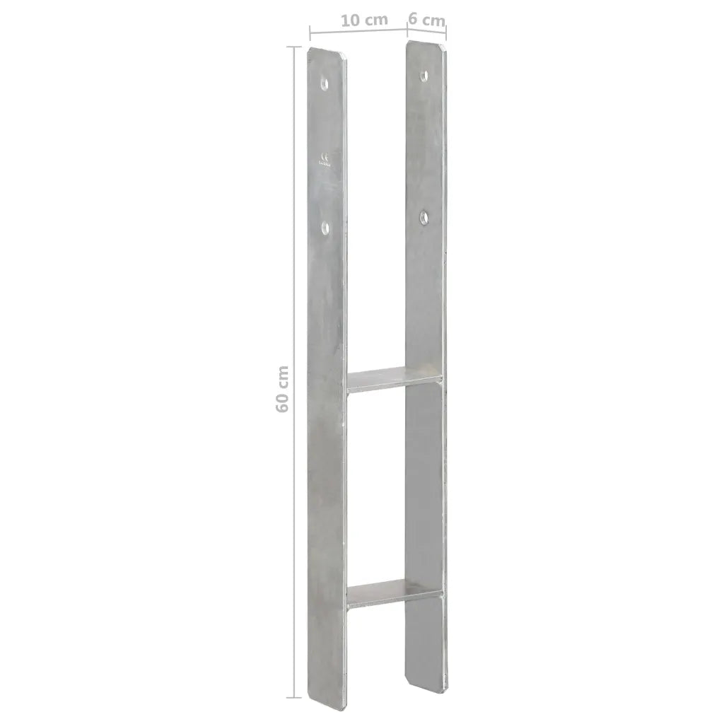 Âncoras de vedação 6 pcs 10x6x60 cm aço galvanizado prateado