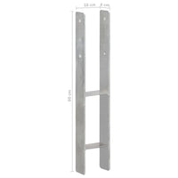 Âncoras de vedação 6 pcs 10x6x60 cm aço galvanizado prateado
