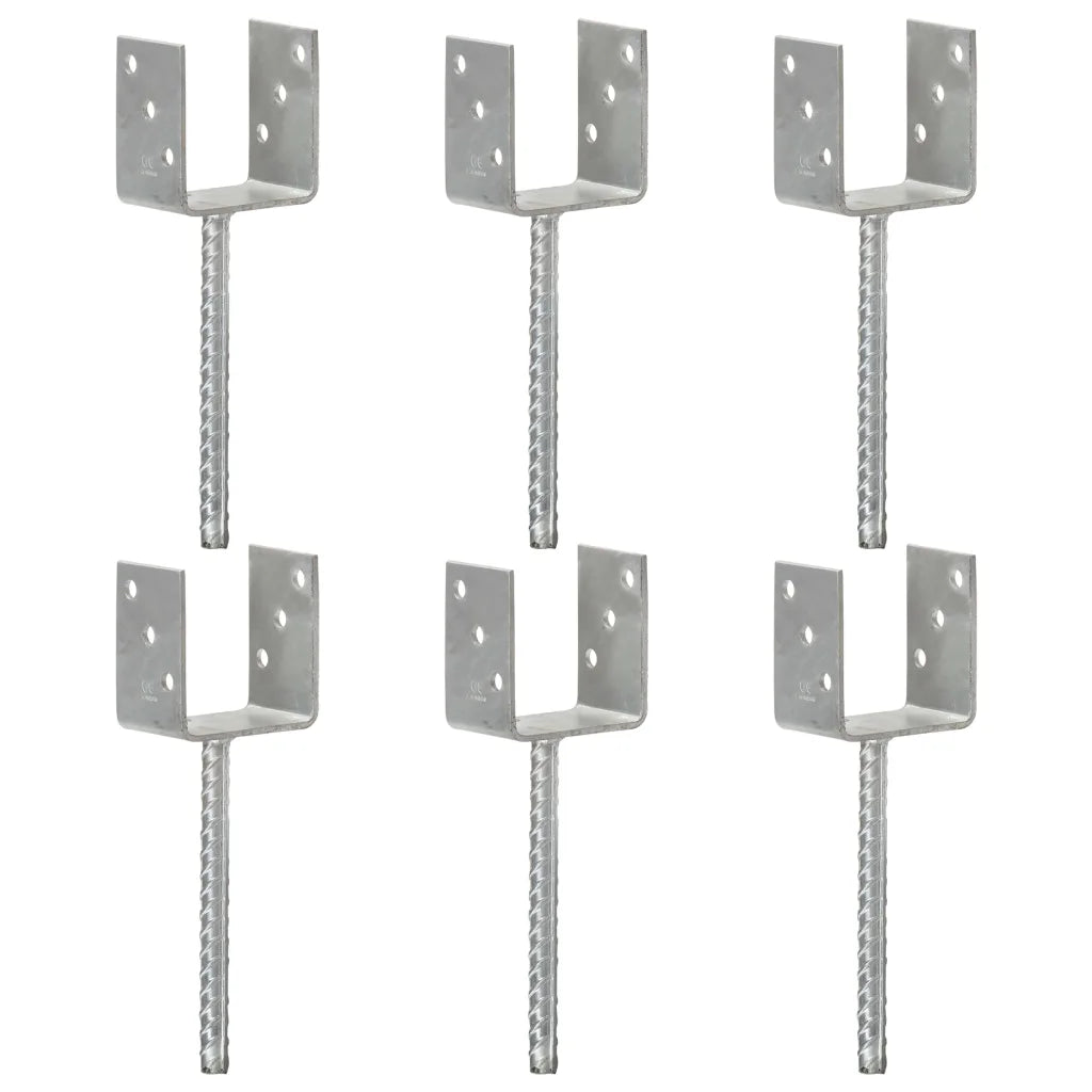 Âncoras de vedação 6 pcs 9x6x30 cm aço galvanizado prateado