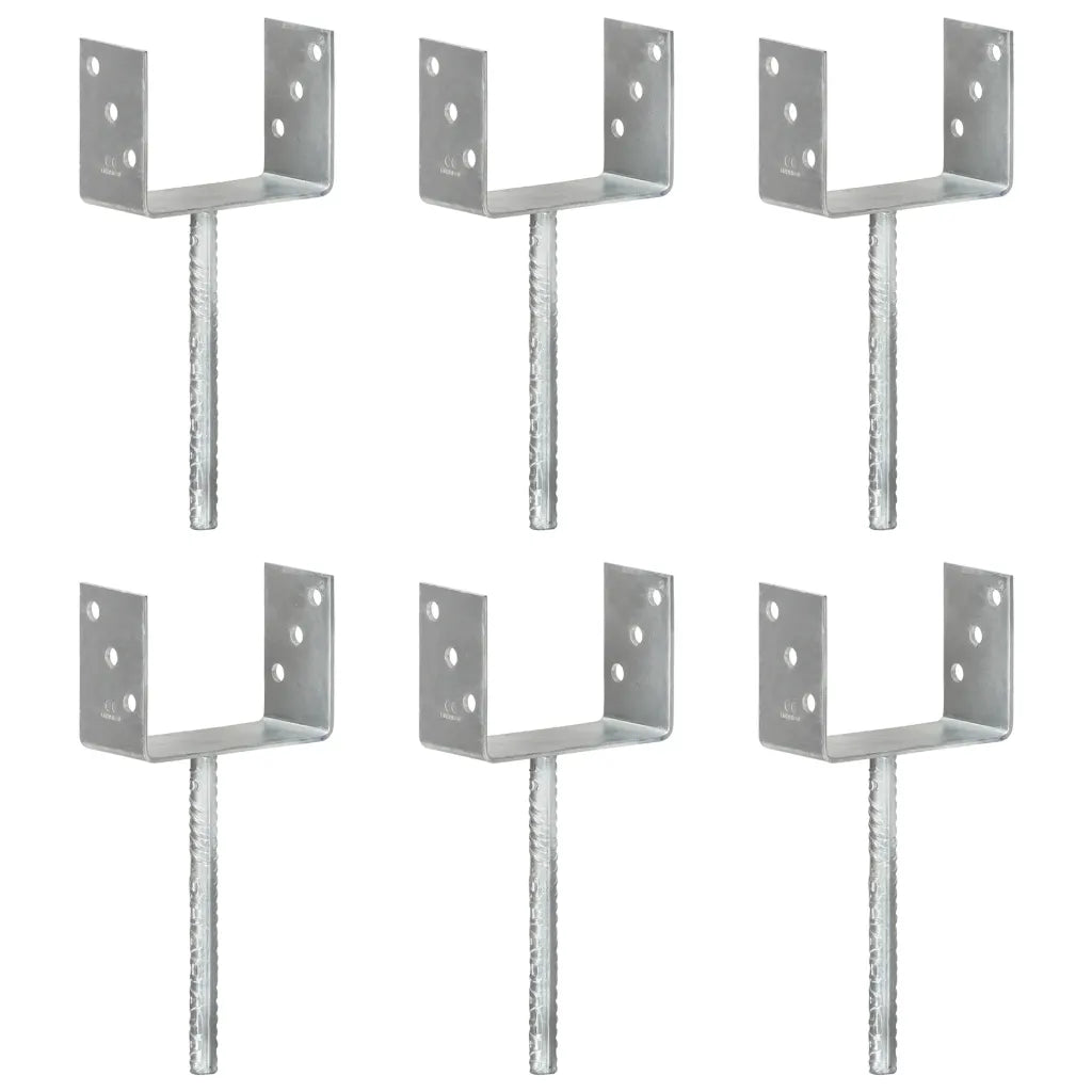 Âncoras de vedação 6 pcs 14x6x30 cm aço galvanizado prateado