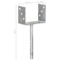 Âncoras de vedação 6 pcs 14x6x30 cm aço galvanizado prateado