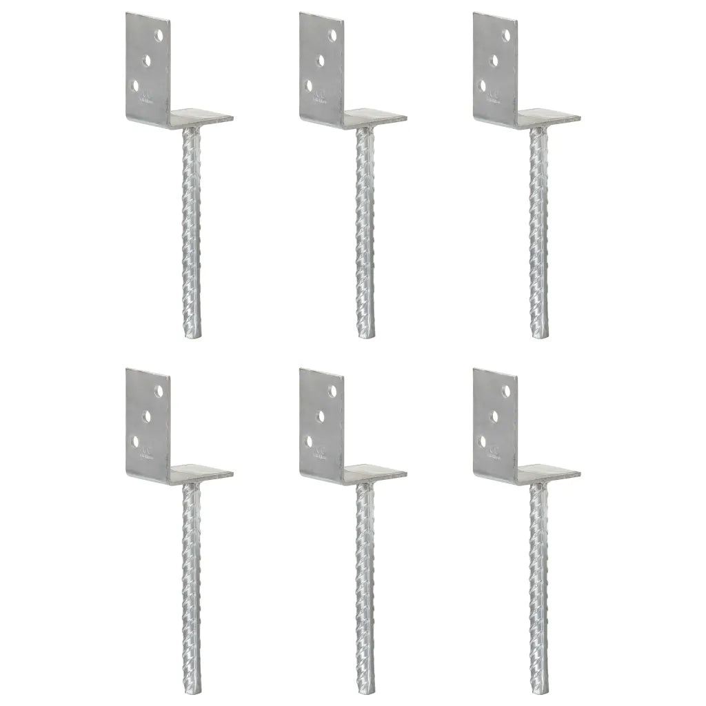 Âncoras de vedação 6 pcs 8x6x30 cm aço galvanizado prateado