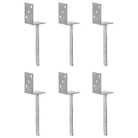 Âncoras de vedação 6 pcs 8x6x30 cm aço galvanizado prateado