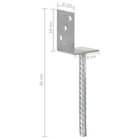 Âncoras de vedação 6 pcs 8x6x30 cm aço galvanizado prateado