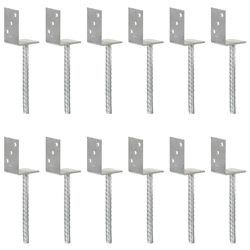 Âncoras de vedação 12 pcs 8x6x30 cm aço galvanizado prateado