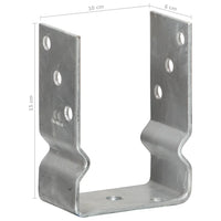 Âncoras de vedação 6 pcs 10x6x15 cm aço galvanizado prateado