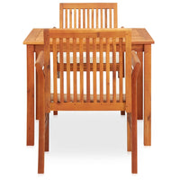 vidaXL 3 pcs conjunto de jantar exterior c/ almofadões acácia maciça