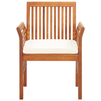 vidaXL 3 pcs conjunto de jantar exterior c/ almofadões acácia maciça