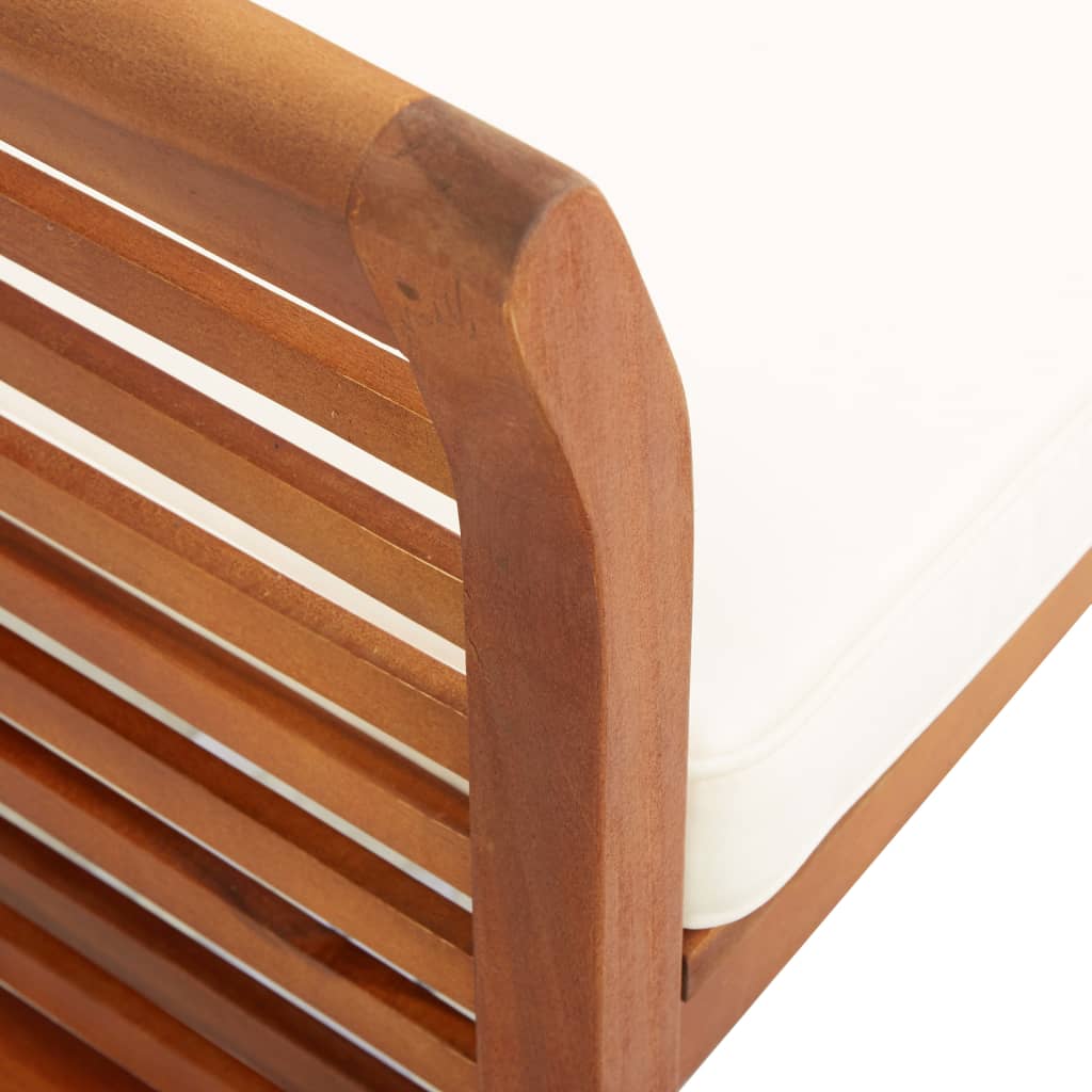 vidaXL 3 pcs conjunto de jantar exterior c/ almofadões acácia maciça