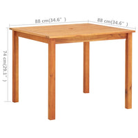 vidaXL 3 pcs conjunto de jantar exterior c/ almofadões acácia maciça