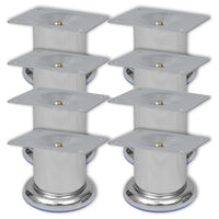 vidaXL Pés para sofá redondos 8 pcs 60 mm cromado