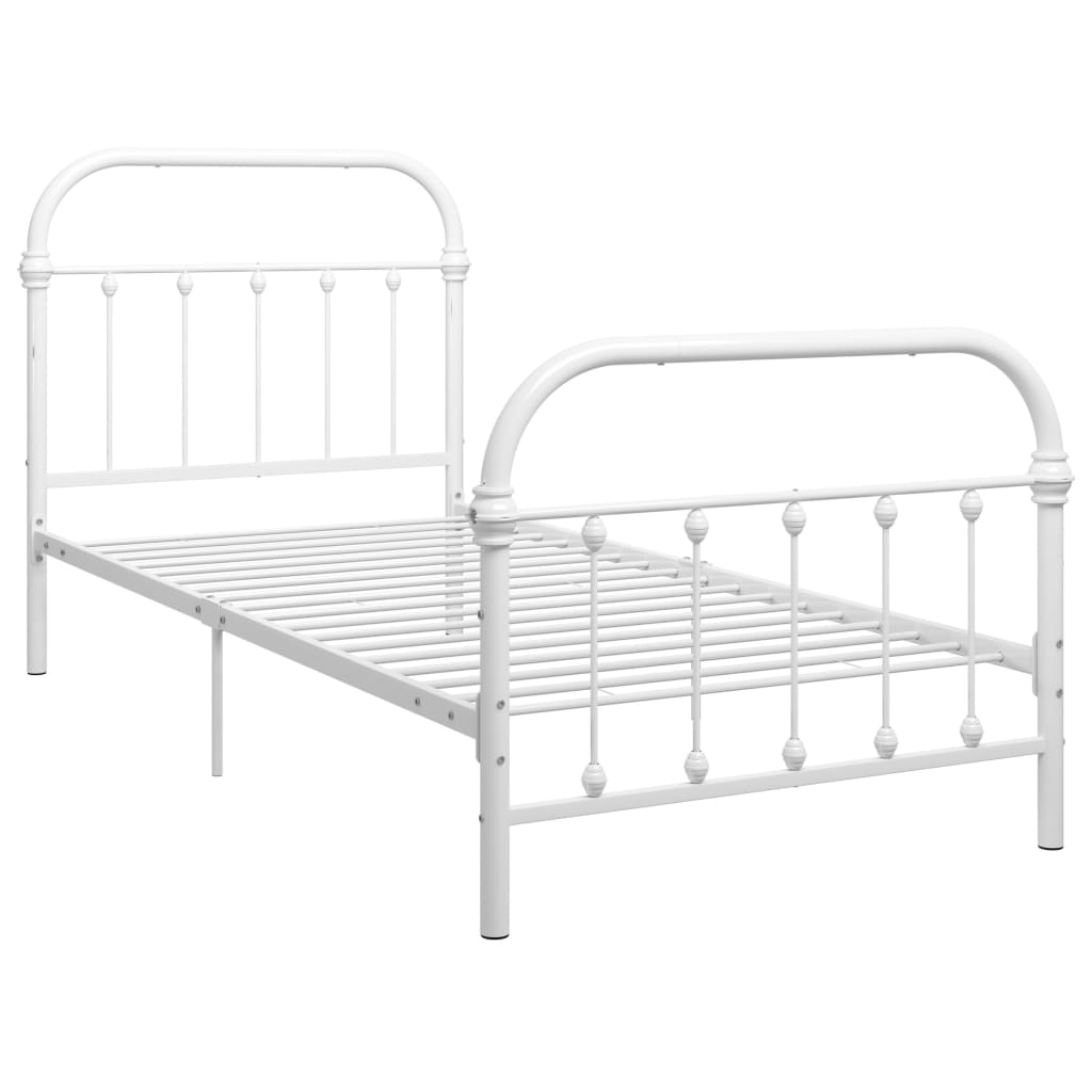 vidaXL Estrutura de cama 100x200 cm metal branco