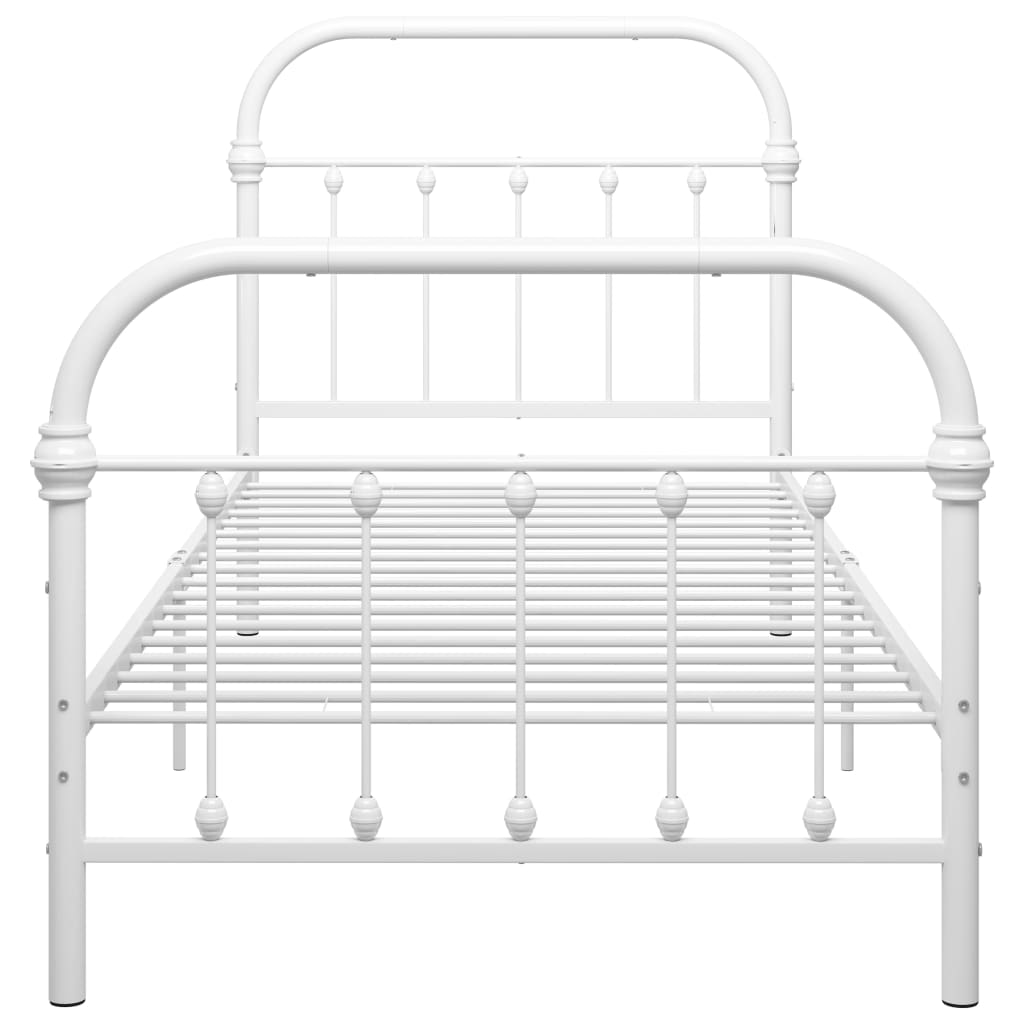 vidaXL Estrutura de cama 100x200 cm metal branco