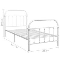 vidaXL Estrutura de cama 100x200 cm metal branco