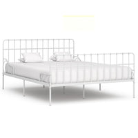 vidaXL Estrutura de cama com estrado de ripas 90x200 cm metal branco
