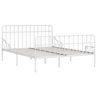 vidaXL Estrutura de cama com estrado de ripas 90x200 cm metal branco