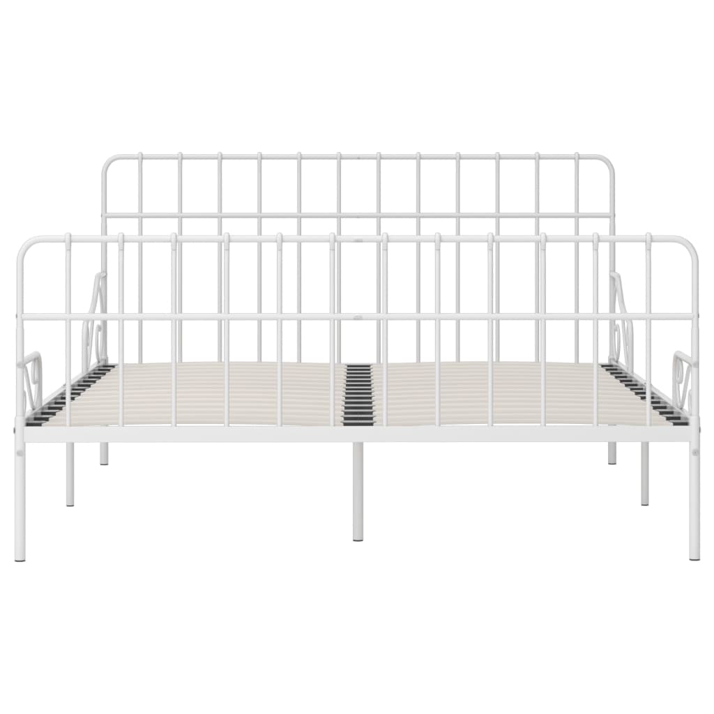 vidaXL Estrutura de cama com estrado de ripas 90x200 cm metal branco