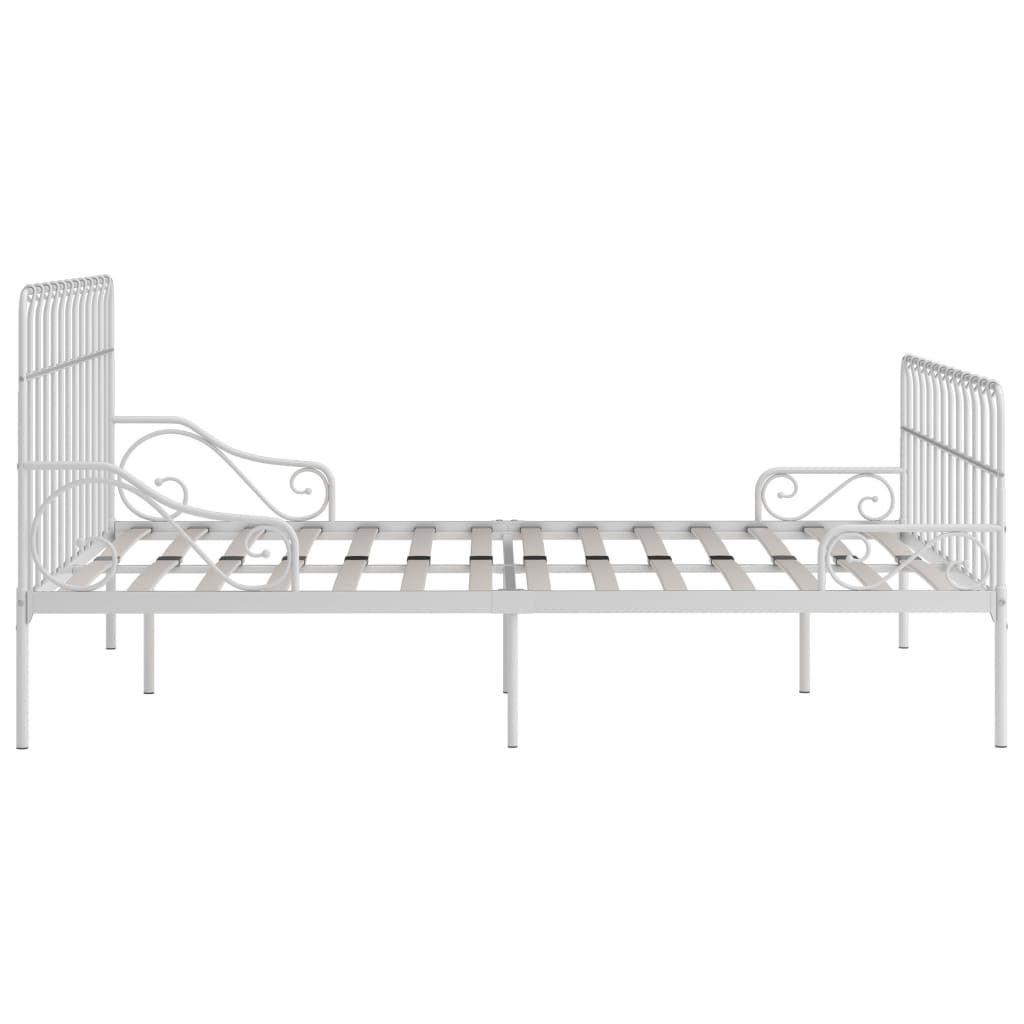vidaXL Estrutura de cama com estrado de ripas 90x200 cm metal branco
