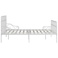 vidaXL Estrutura de cama com estrado de ripas 90x200 cm metal branco