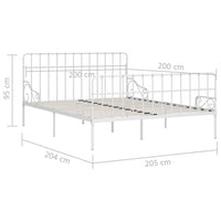 vidaXL Estrutura de cama com estrado de ripas 90x200 cm metal branco