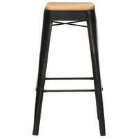 vidaXL Bancos de bar 4 pcs madeira de mangueira maciça preto