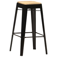 vidaXL Bancos de bar 4 pcs madeira de mangueira maciça preto