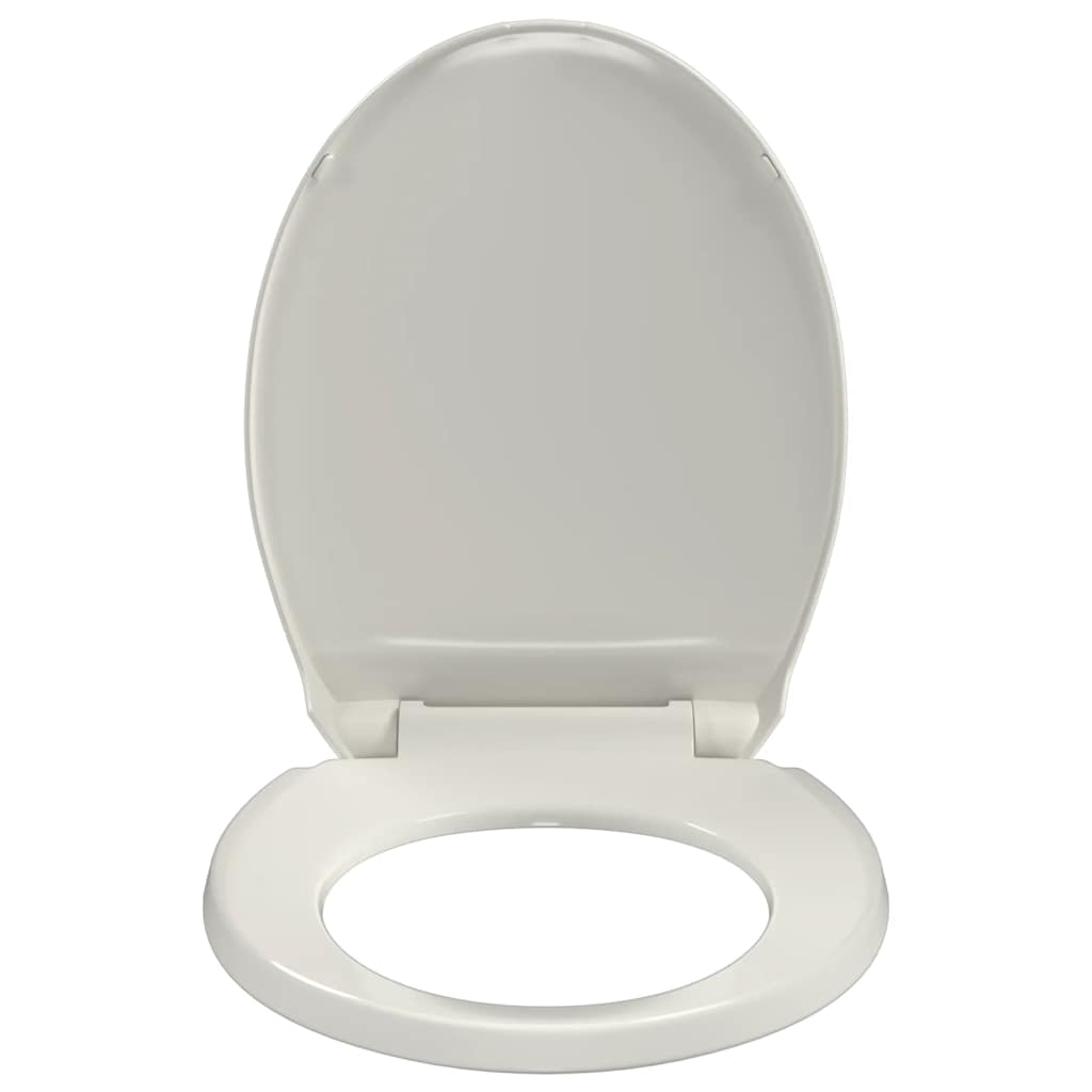 vidaXL Tampo de sanita oval com fecho suave cinzento-claro