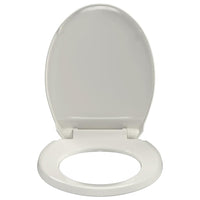 vidaXL Tampo de sanita oval com fecho suave cinzento-claro
