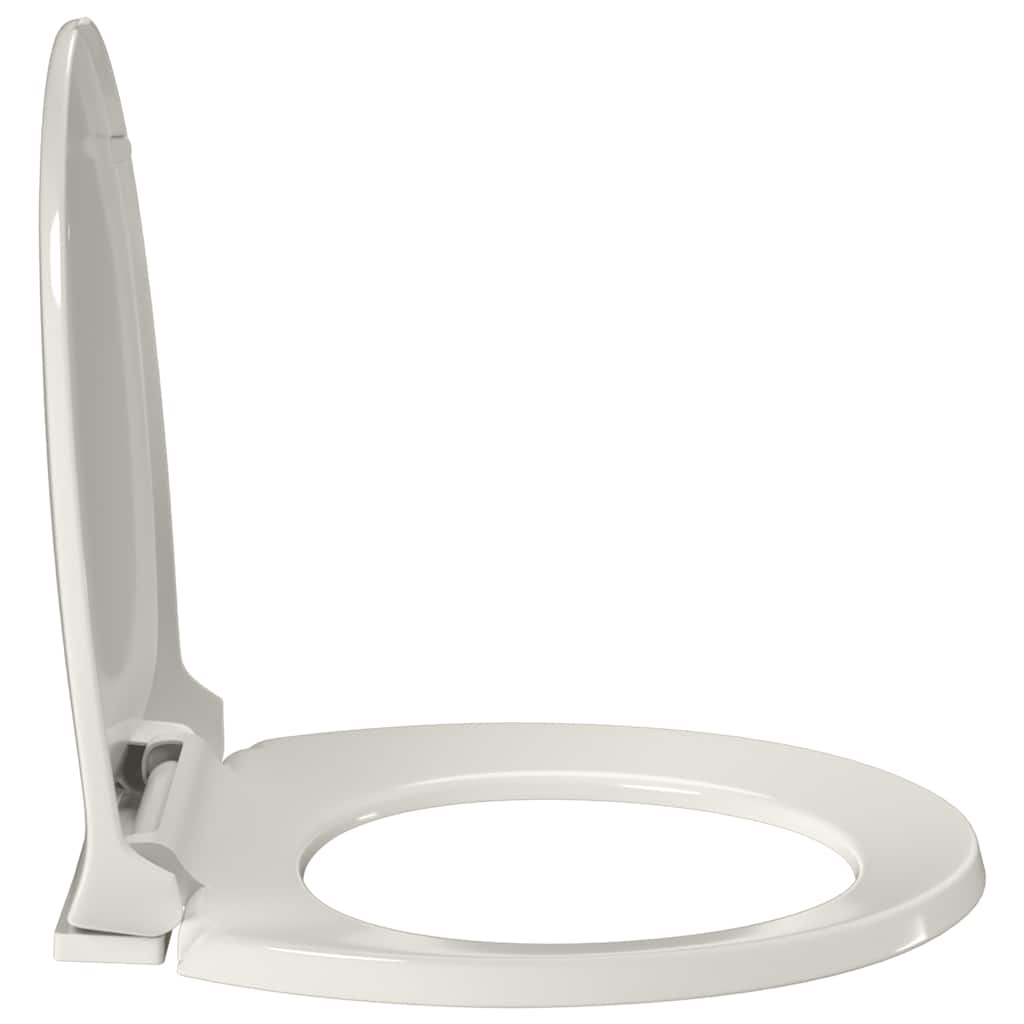 vidaXL Tampo de sanita oval com fecho suave cinzento-claro