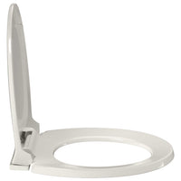 vidaXL Tampo de sanita oval com fecho suave cinzento-claro