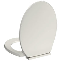 vidaXL Tampo de sanita oval com fecho suave cinzento-claro