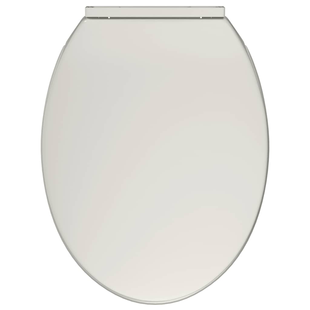 vidaXL Tampo de sanita oval com fecho suave cinzento-claro