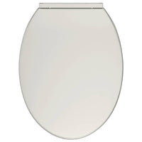vidaXL Tampo de sanita oval com fecho suave cinzento-claro