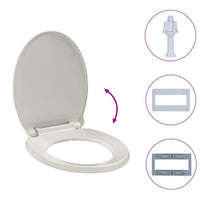 vidaXL Tampo de sanita oval com fecho suave cinzento-claro