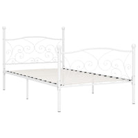 vidaXL Estrutura de cama com estrado de ripas 90x200 cm metal branco