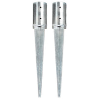 vidaXL Estacas de enterrar 2 pcs 8x61 cm aço galvanizado prateado