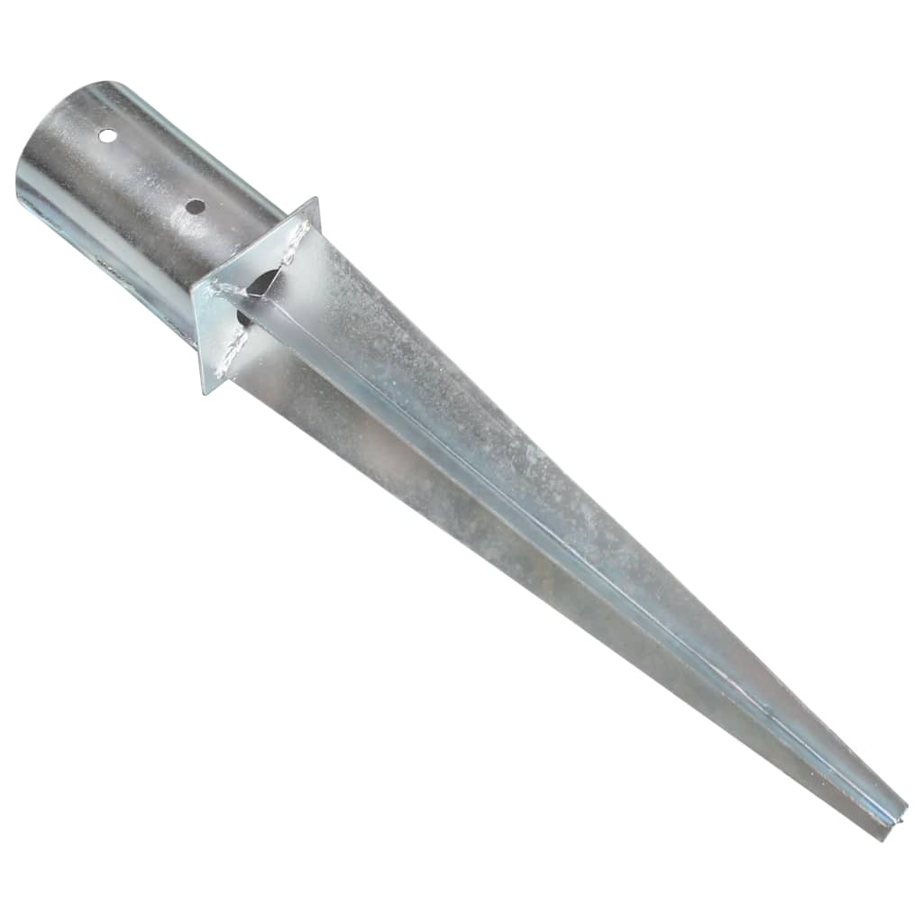 vidaXL Estacas de enterrar 2 pcs 8x61 cm aço galvanizado prateado