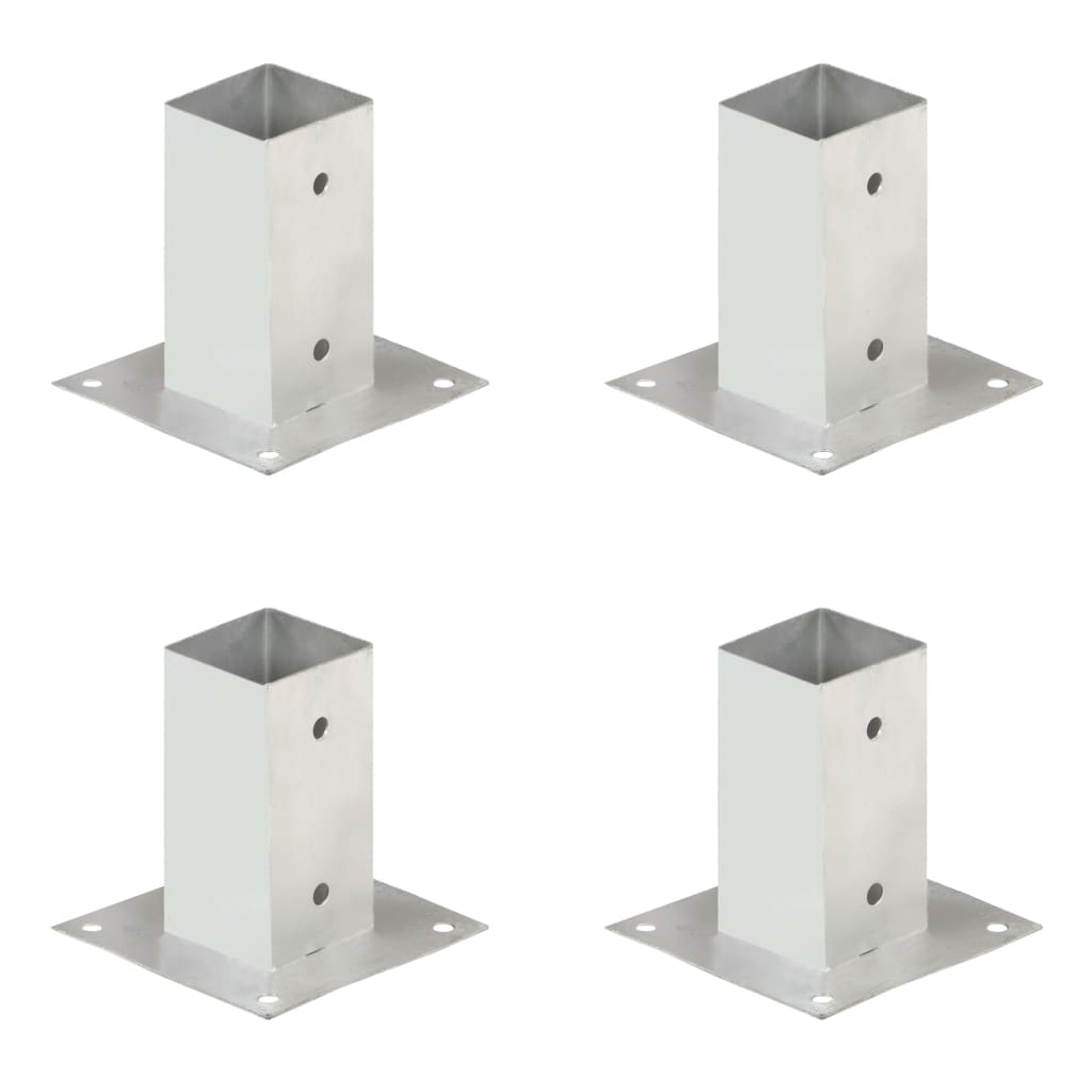 vidaXL Suportes para postes 4 pcs metal galvanizado 71 mm